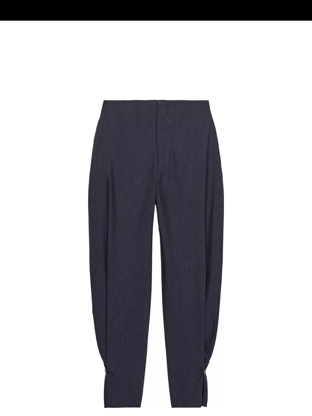 Zara Navy pinstripe Tapered Ankle-Cuff Trousers